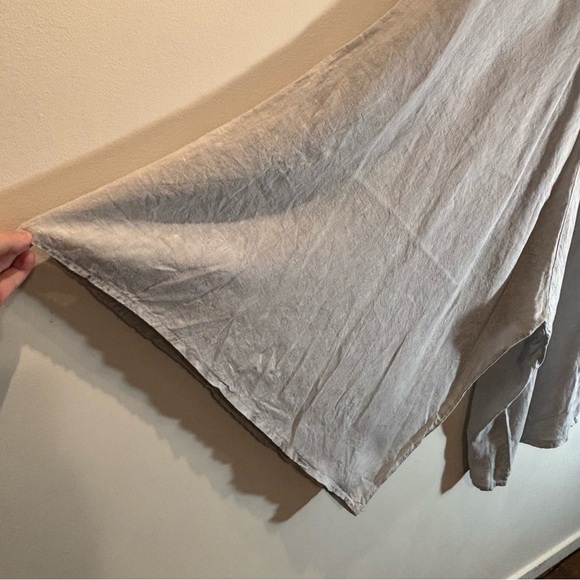 JUMPSUIT Sz M (estimated) Asymmetrical Made in Italy Light Grey Linen Bow Straps - Picture 2 of 7